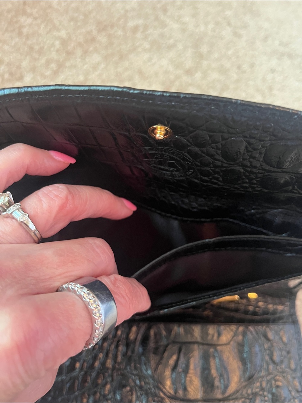 Brahmin Vintage Croc Embossed Wallet - Picture 8 of 11